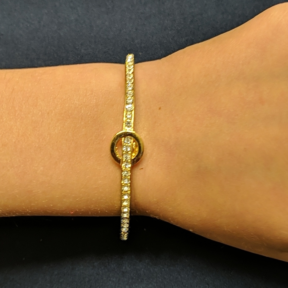 Fashion Bracelet gold tone / crystal